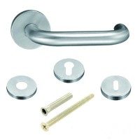 Passage Closet Hallway Interior Brushed Nickel Wave Modern Door Lever Handle